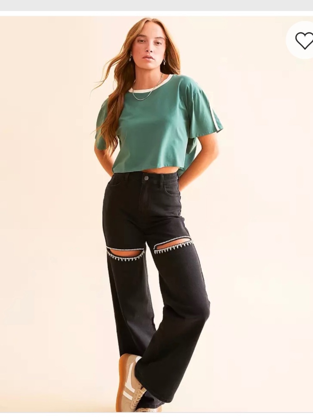 Blue B brand Black Jeans with embellished clear rhinestone knee cutouts.